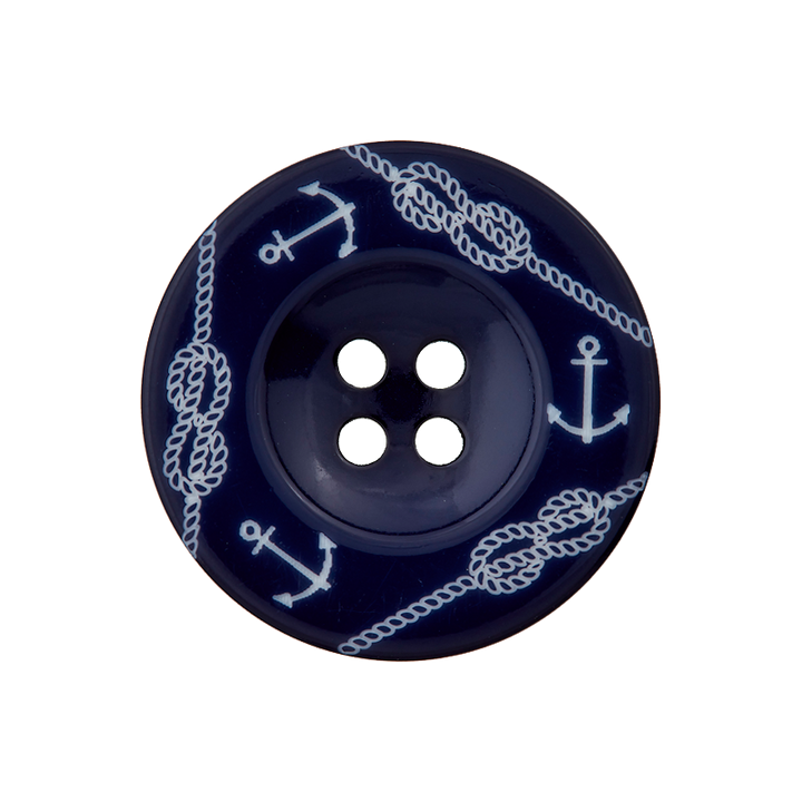 Polyester 4-hole button Anchor 12mm blue