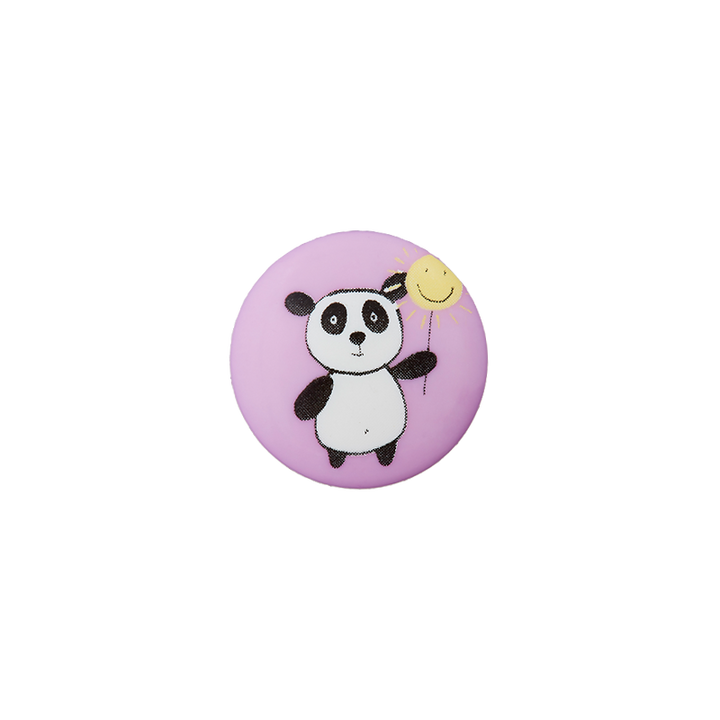 Polyester button shank Panda 15mm purple