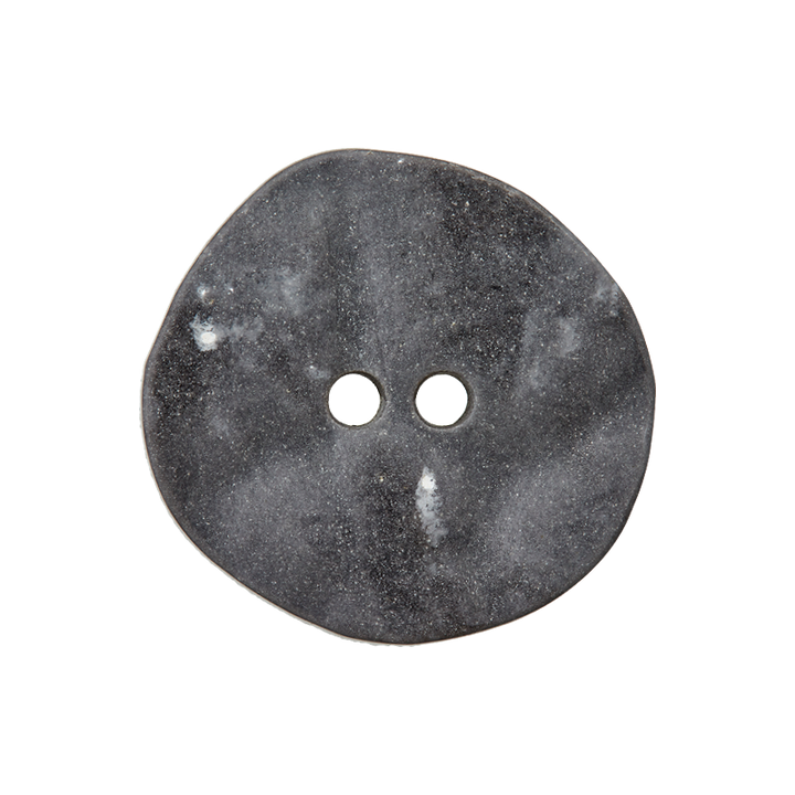 Polyester two-hole button 25mm grey