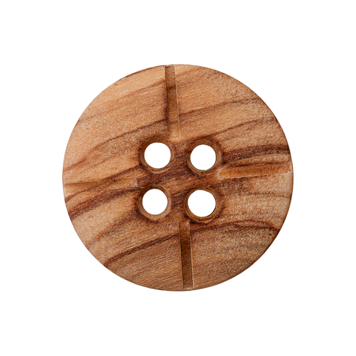 Wood four-hole button 18mm brown