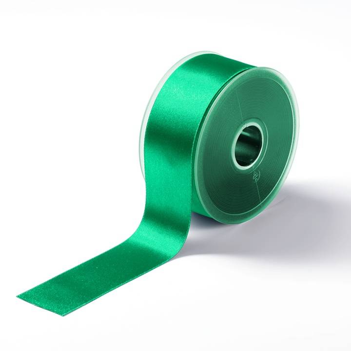 Satin ribbon, 38mm, green