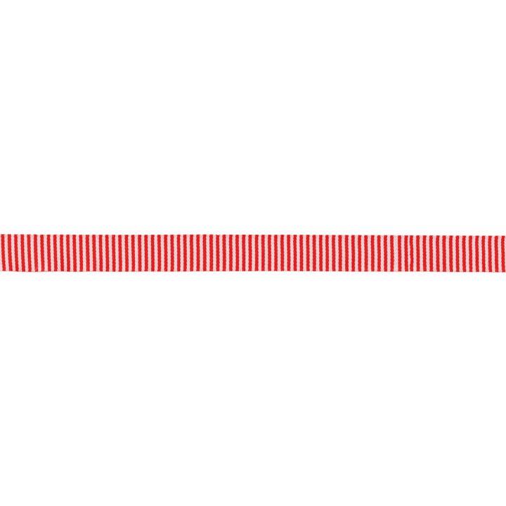 Woven ribbon 15mm red/white striped