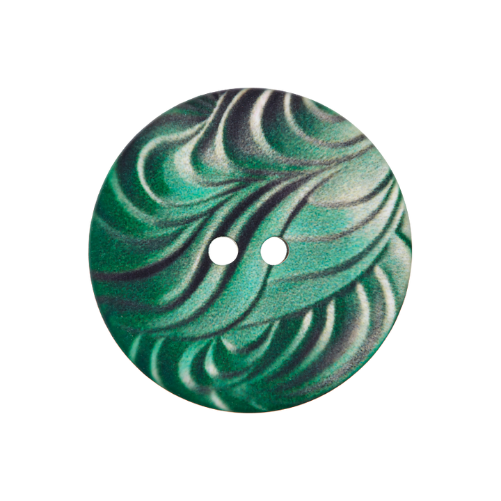 Polyesterknopf 2-Loch, 2-Loch, 25mm, dunkelgrün