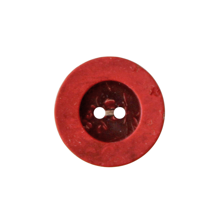 Bouton polyester 2-trous, 28mm, rouge