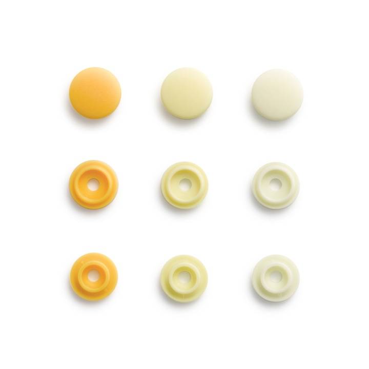 Boutons pression « Color Snaps Mini » Prym Love, 9mm, jaune, jaune clair, perle
