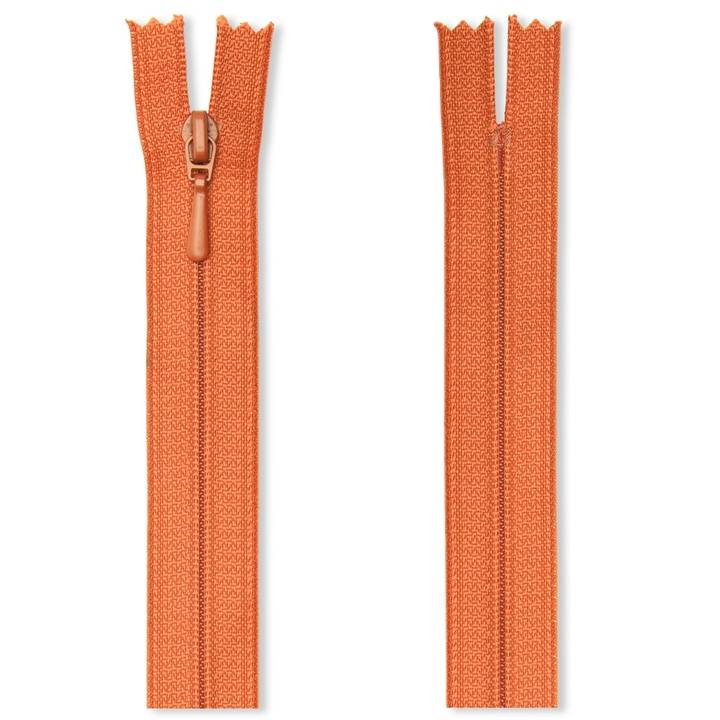Zip fastener S2 in a film packaging (FLA), closed-end, 40cm, orange