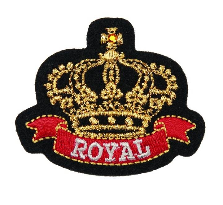 Appliqué Crown ROYAL, black/red/gold