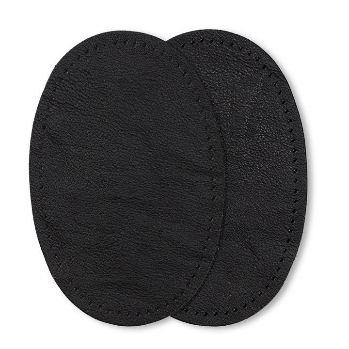 Patches, imitation nappa leather to sew on, 9 x 13.5cm, black