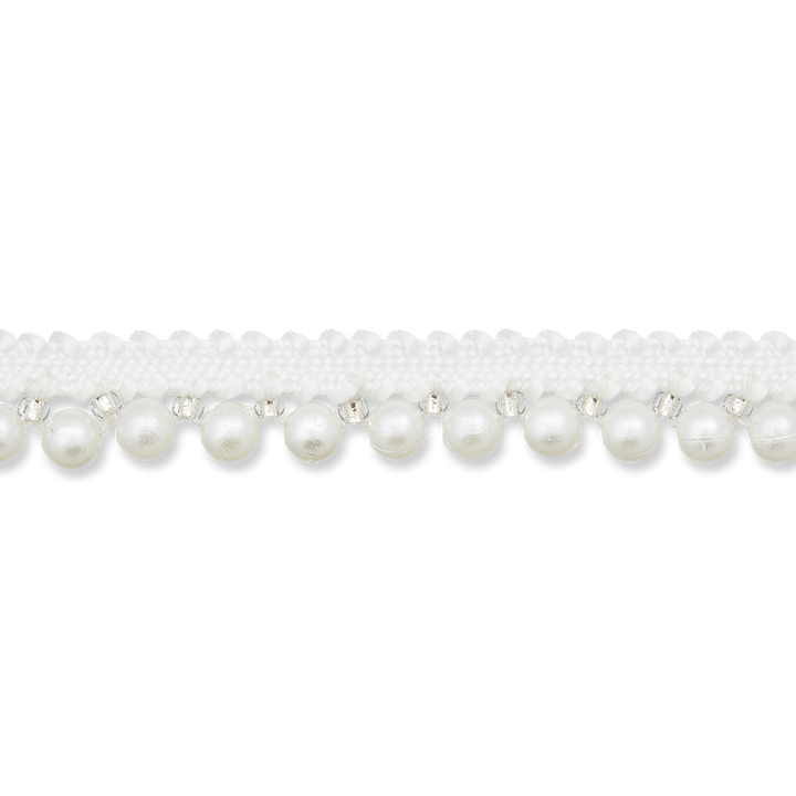 Ribbon with pearls 8mm white