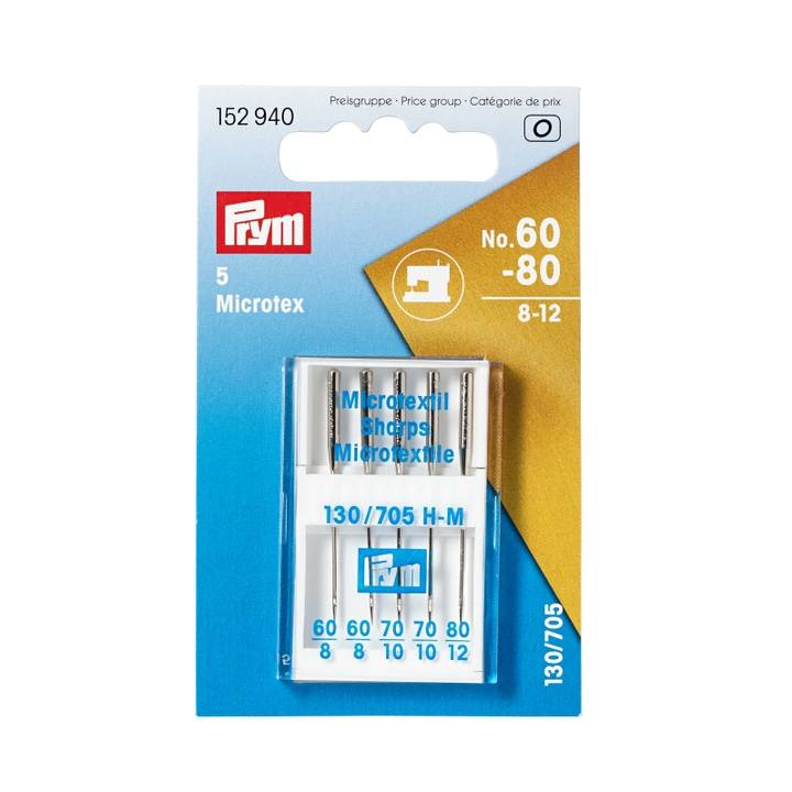 Microtex sewing machine needles with flat shank
