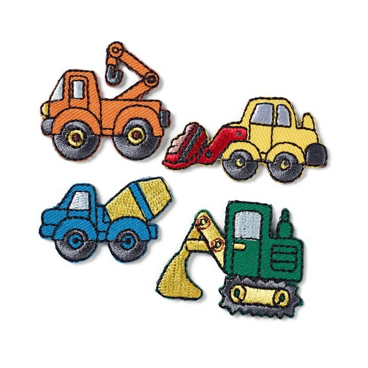 Applique cconstruction site vehicles, self-adhesive and iron-on