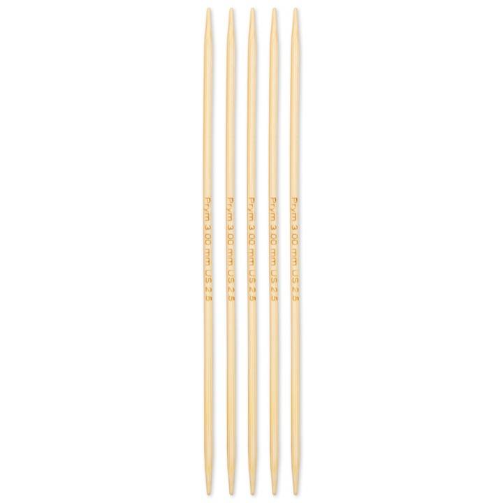 Double-pointed knitting needles Prym 1530, bamboo, 15cm, 3.00mm