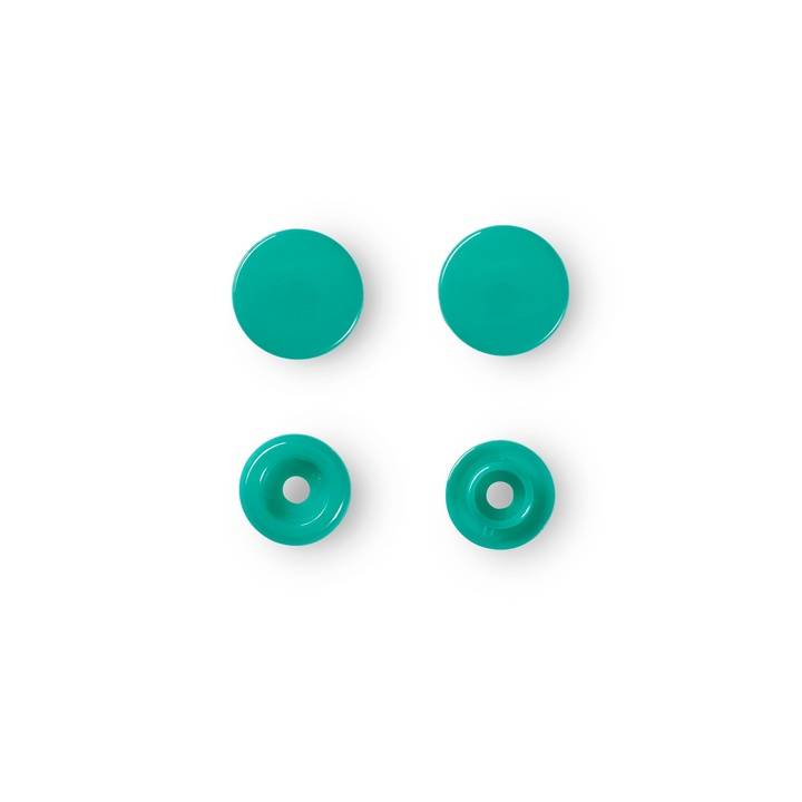 Non-sew press fasteners, Colour Snaps, round, 12.4mm, green