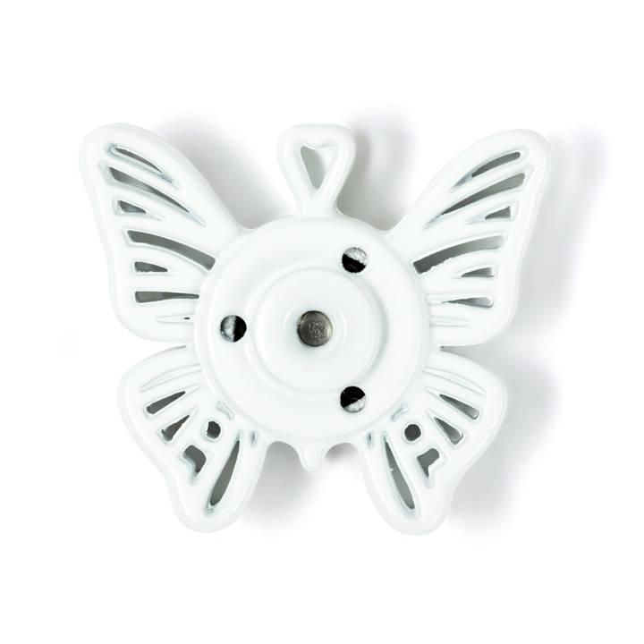 Annäh-Druckknöpfe, 25mm, Schmetterling, weiß