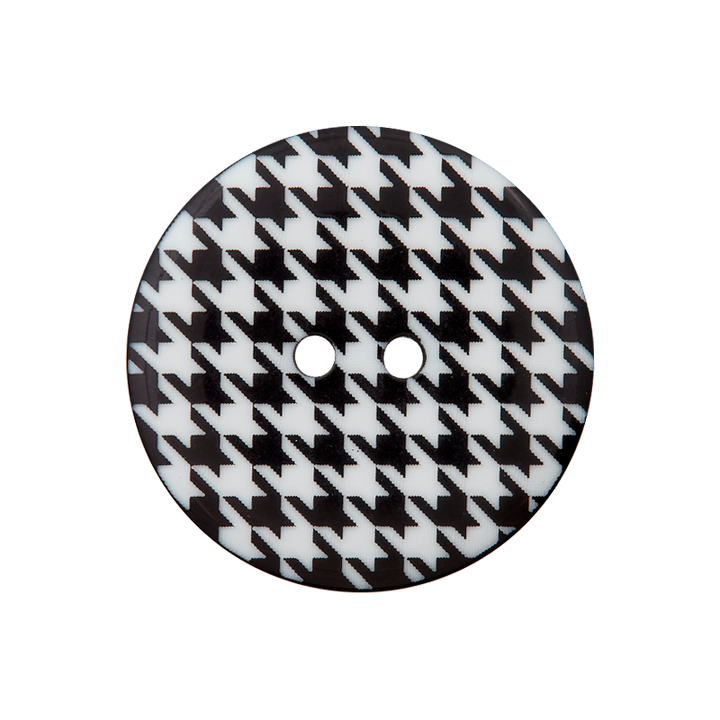 Polyester two-hole button 15mm black