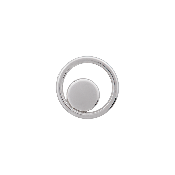 Metal button shank, Blouse, 11mm, silver