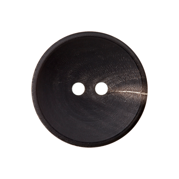 Bouton corne 2-trous 28mm noir