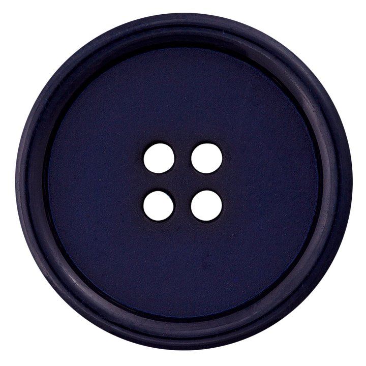Bouton polyester 4-trous 23mm bleu