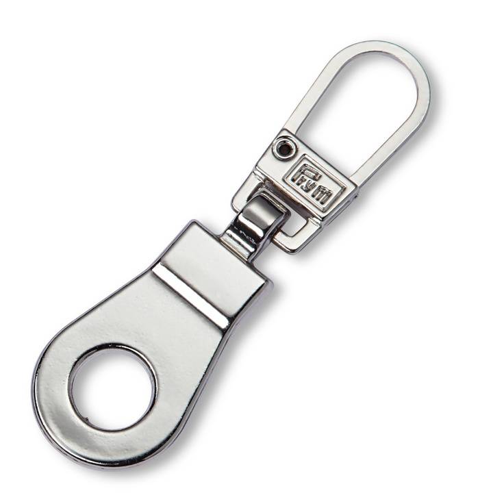 Fashion Zipper puller, eyelet, silver-coloured