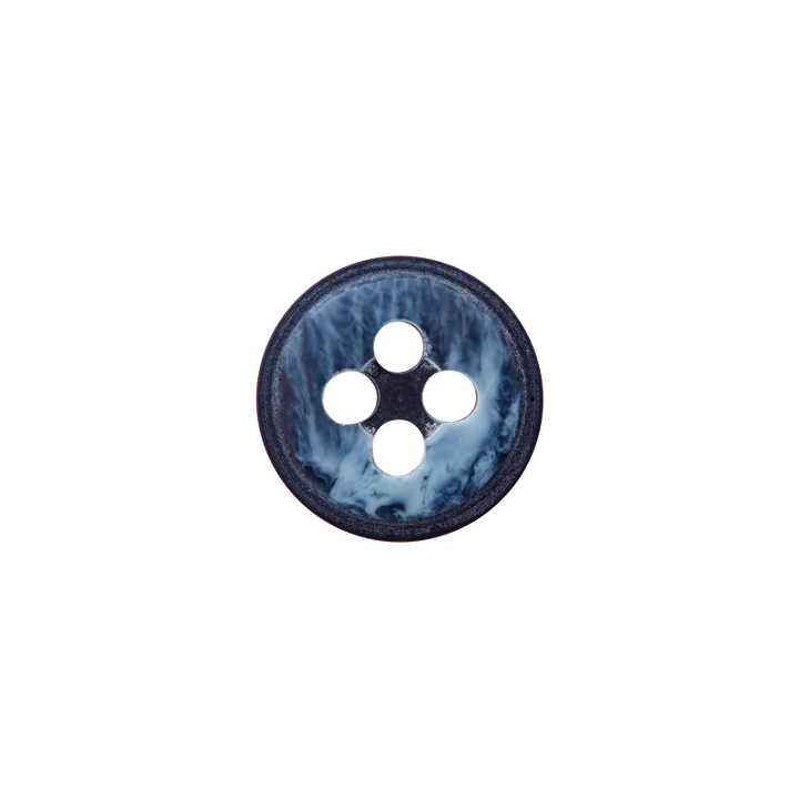 Polyesterknopf 4-Loch, Hemd, 9mm, marine
