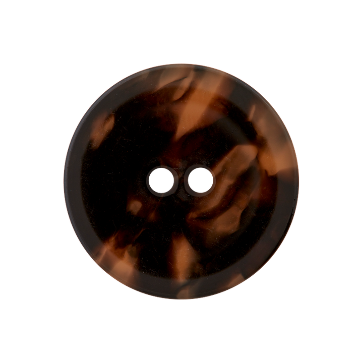 Polyester button 2-holes, 25mm, dark brown