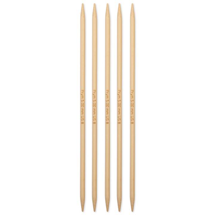 Double-pointed knitting needles Prym 1530, bamboo, 20cm, 5.00mm