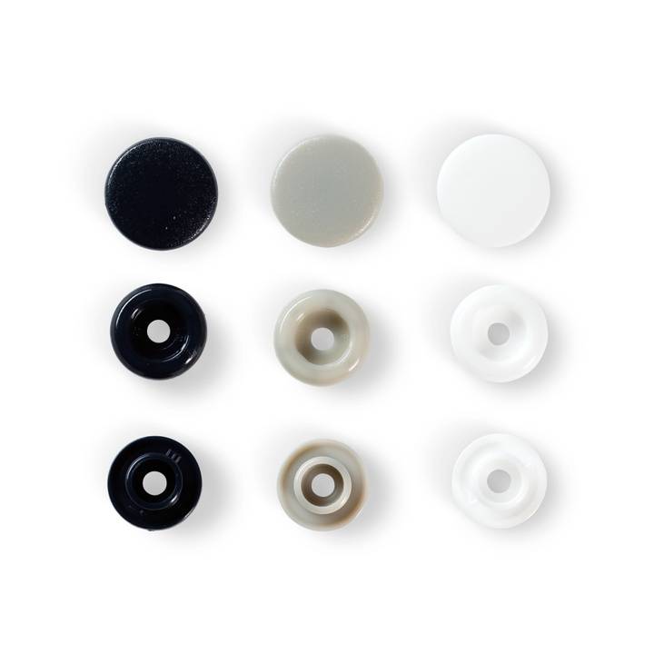 Color snap fastener, Prym Love, 12.44 mm, navy blue/grey/white