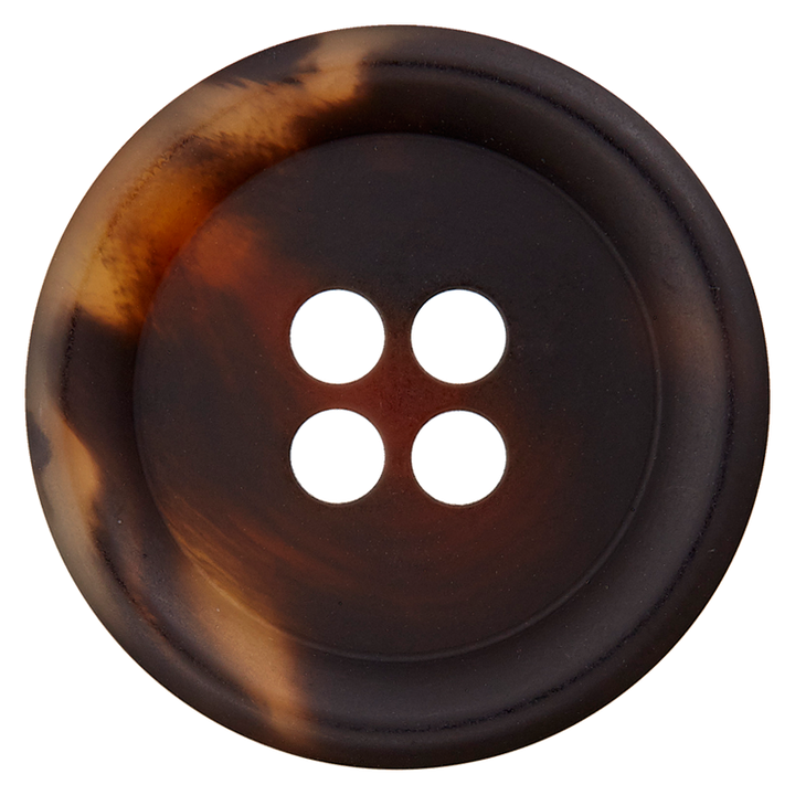 Polyester four-hole button 28mm brown