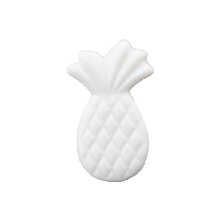 Polyester button shank, Pineapple, 19mm, white