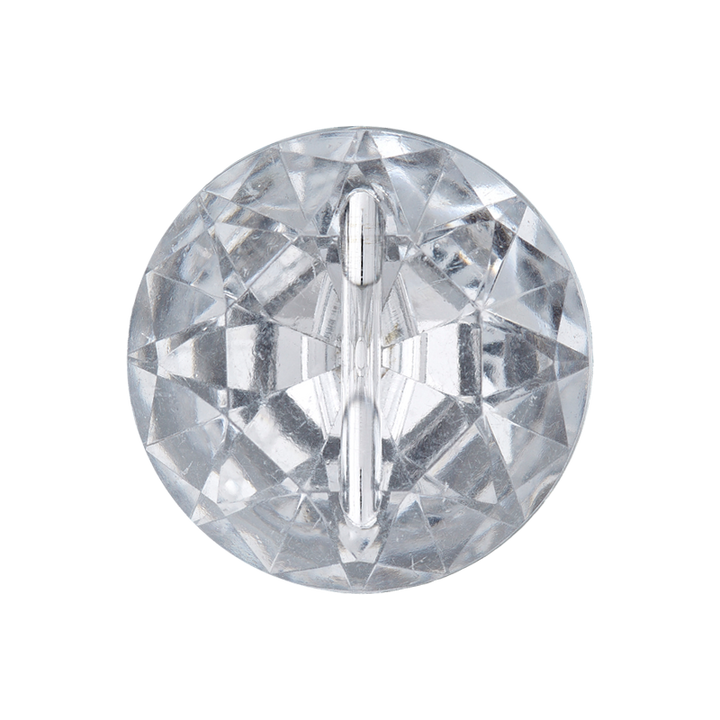 Polyesterknopf Öse, Kristall, 25mm, transparent