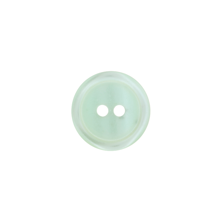 Polyester button 2-holes, 11mm, turquoise green