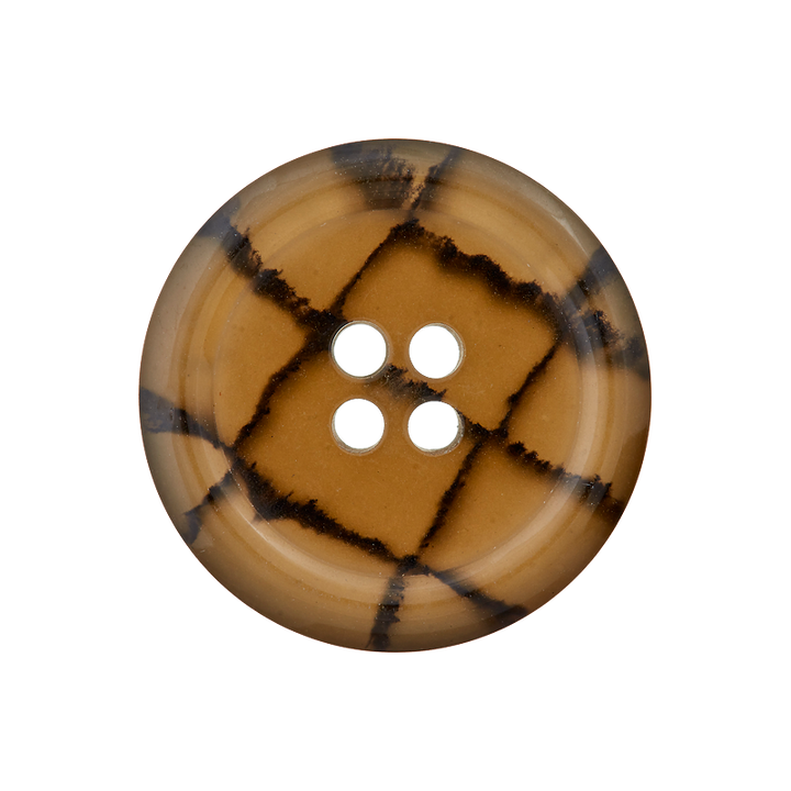 Пуговица из полиэстера, с 4 отверстиями, переработанная из вторсырья, 28 мм, коричневый, средний цвет