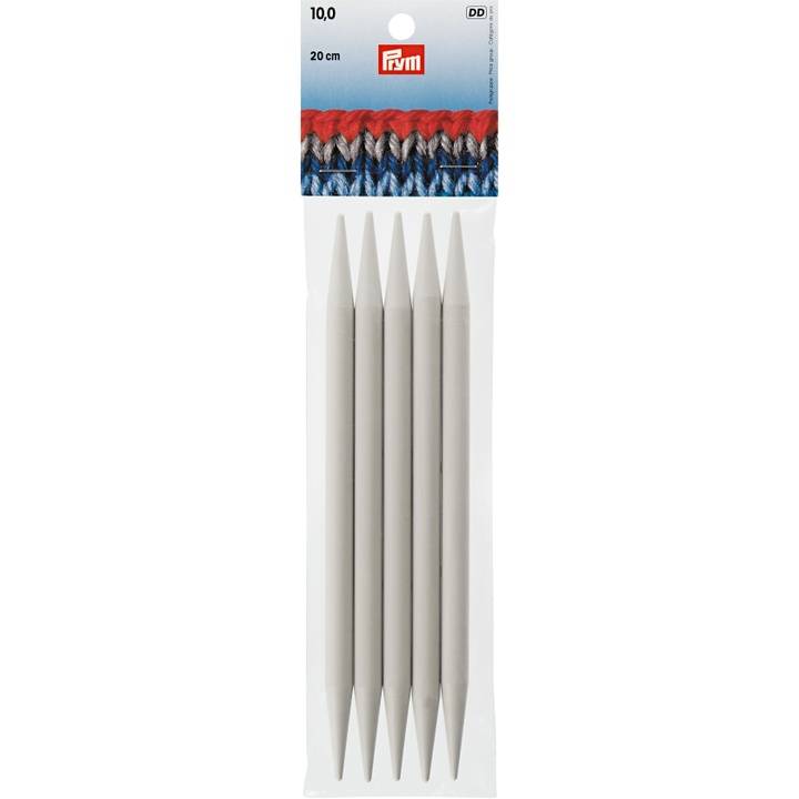 Double-pointed knitting needles, 20cm, 10.00mm, grey