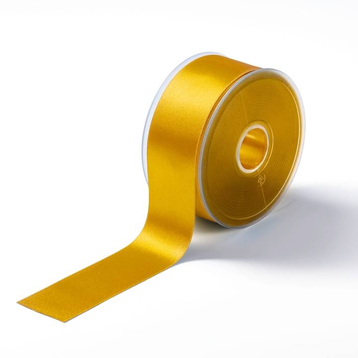 Satin ribbon, 38mm, yellow