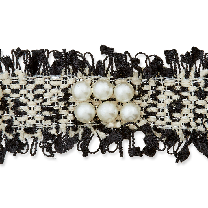 Perlenband, 30mm, schwarz