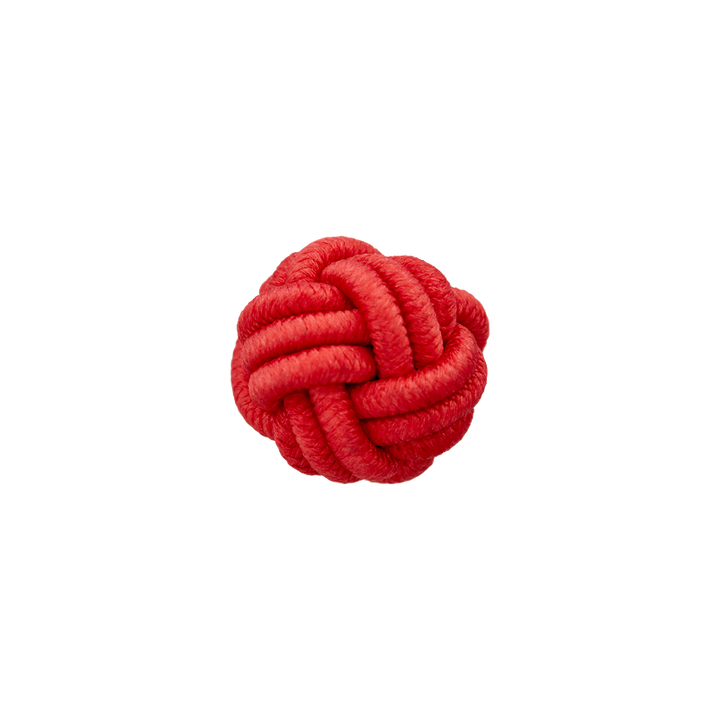 Bouton polyester pied, boule, 11mm, rouge