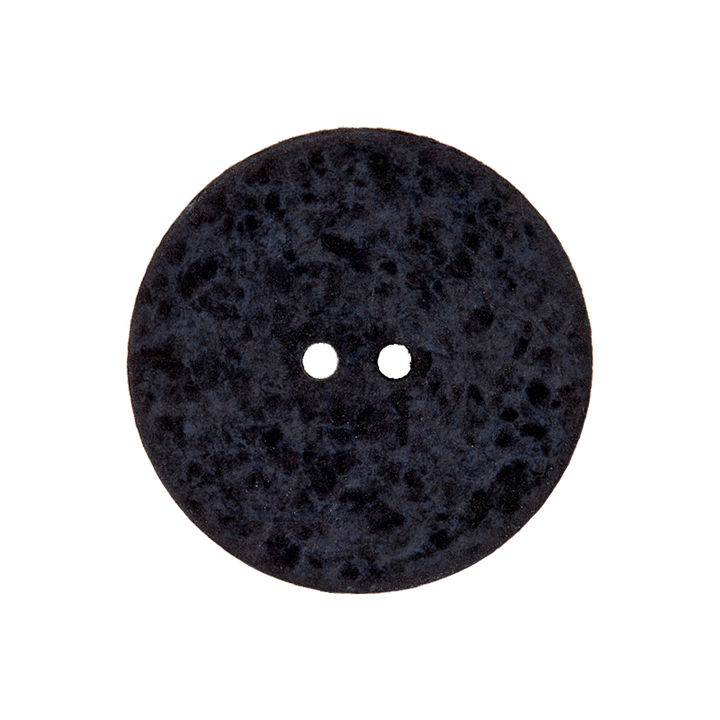 Baumwoll/Polyesterknopf 2-Loch, recycelt, 23mm, schwarz
