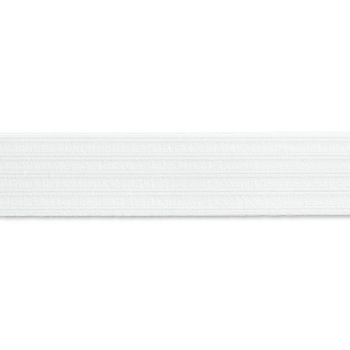 Seamed elastic tape, 40mm, natural white, 10m