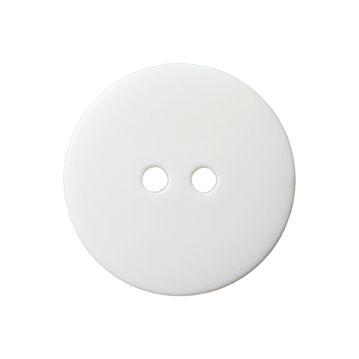Polyester two-hole button 20mm white
