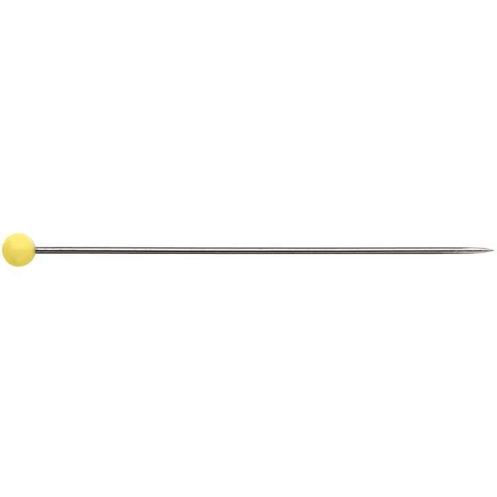 Glass-headed pins, 0.60 x 43mm, yellow, 20g