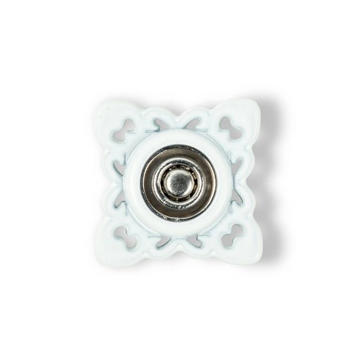 Snap fasteners, 21mm, square, white