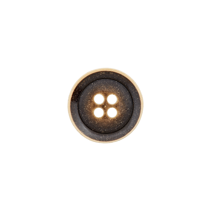 Пуговица из полиэстера, с 4 отверстиями, 15мм, коричневый, темный цвет
