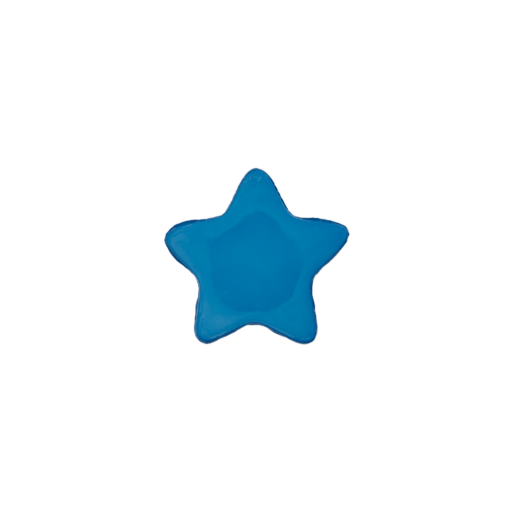 Пуговица «Звезда», из полиэстера, на ножке, 15 мм, синий цвет