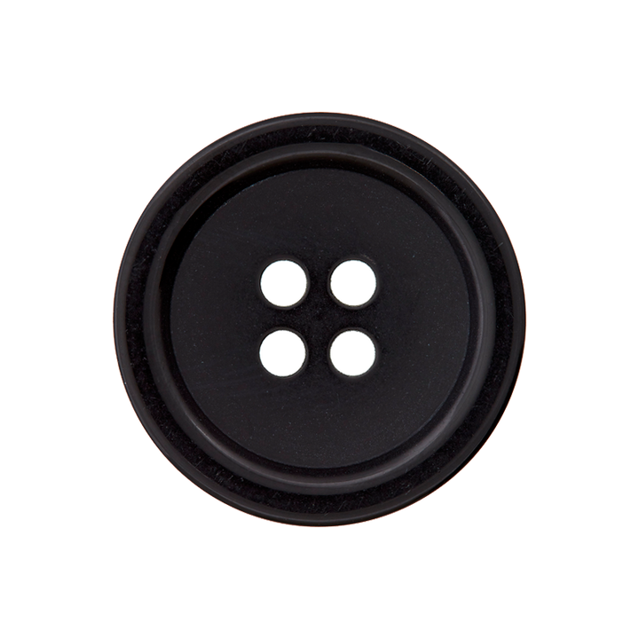 Пуговица из полиэстера, с 4 отверстиями, 28 мм, черный цвет