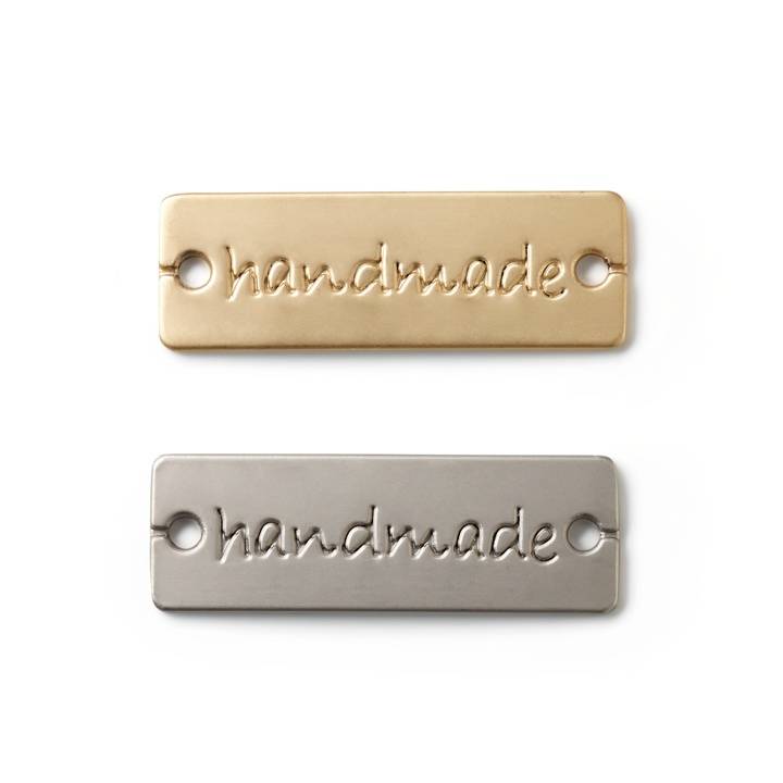 Pins "handmade" zum Annähen silber & gold