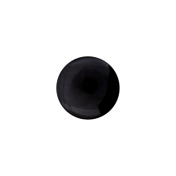 Polyesterknopf Öse, 14mm, schwarz