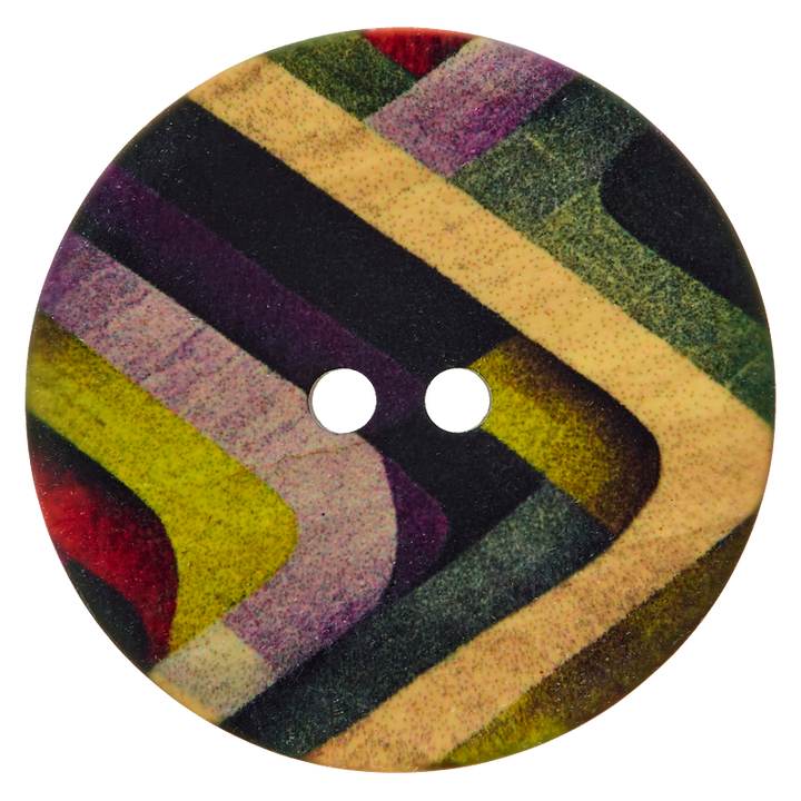 Polyester button 2-holes, 28mm multicoloured