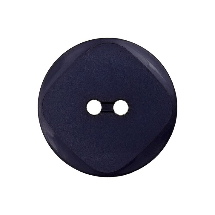 Bouton polyester 2-trous 18mm bleu