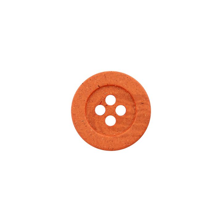Hanf/Polyesterknopf 4-Loch, recycelt, 18mm,rost