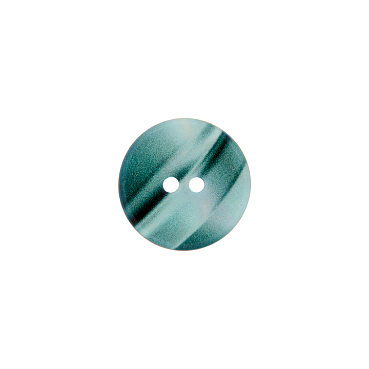 Пуговица из полиэстера, с 2 отверстиями, Блеск, 18мм, петролевый цвет